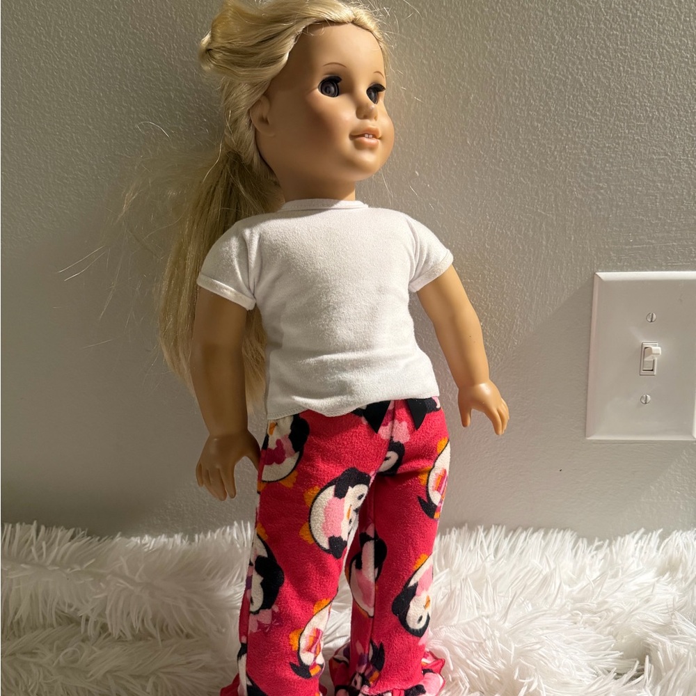 American Girl REBECCA Doll with White Top and Pink Pajama Pants